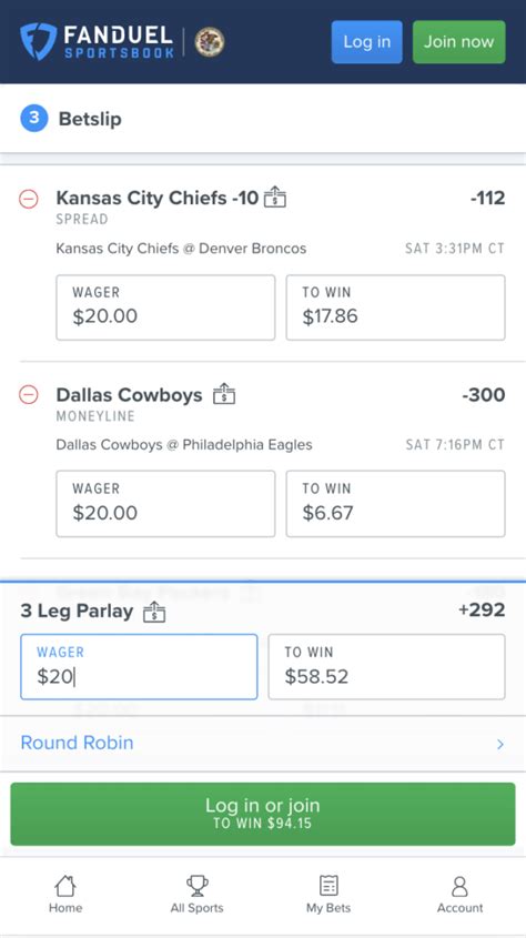 fanduel betting slip.